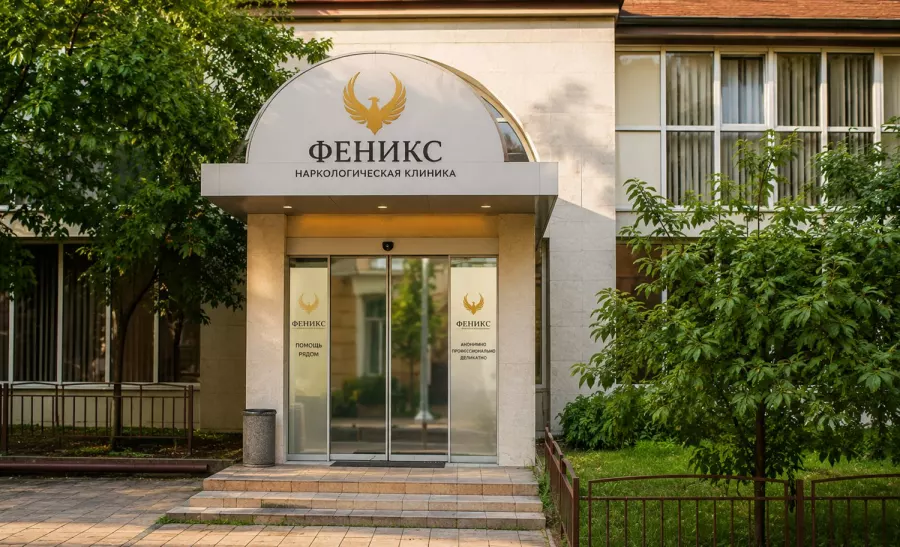 Вход в наркологическую клинику «Феникс» в Беслане